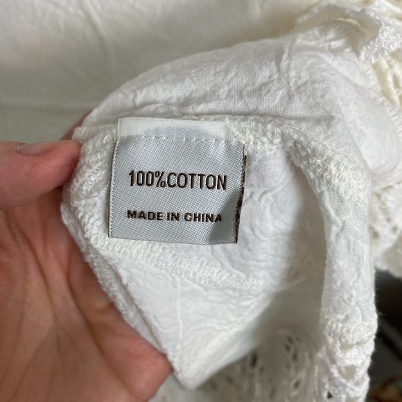 Pilyq White Cotton Crochet Lace Swim Dress Coverup Sz XS/S NWT - Picture 6 of 6